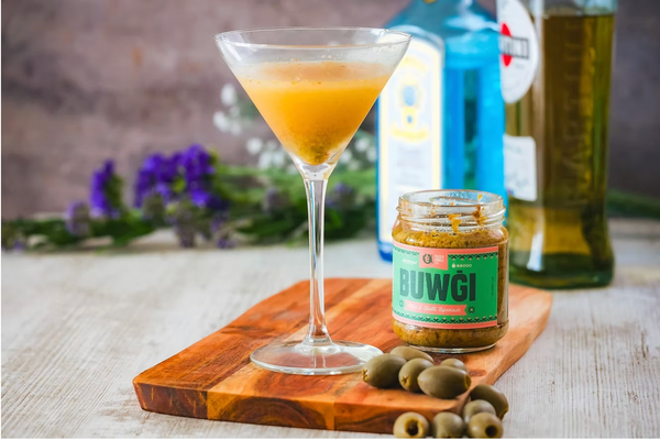 Spicy Olive & Chilli Tapenade Martini (Using Buwġi) by OMG Food Malta